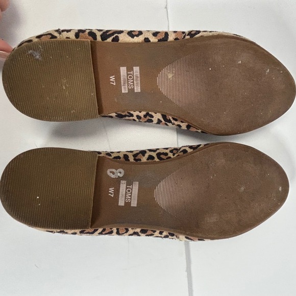 TOMS Jutti Leopard Print Calf Hair Pointed Toe Flats Shoes Womens 7 Tan Black - Picture 6 of 11